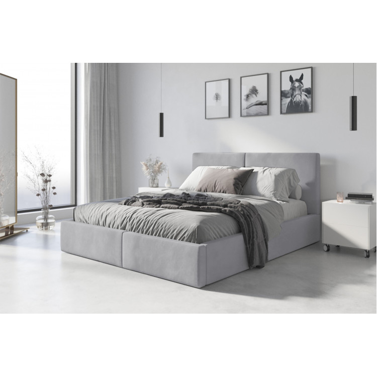 Čalúnená posteľ HILTON 180x200cm výklopná sivá